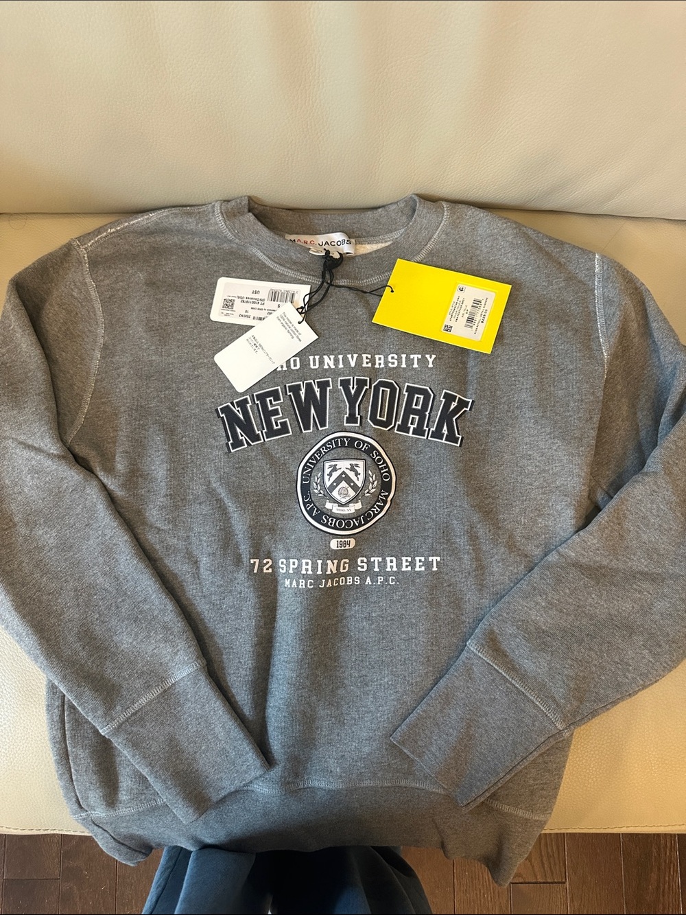 Marc Jacobs Gray New York Logo Crewneck Sweatshirt